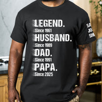 Legend Husband Dad Papa - New Vintage Version - Up To 12 Names - Personalized Shirt