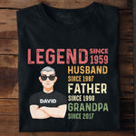 Legend Husband Daddy Grandpa Custom Title - Personalized Shirt