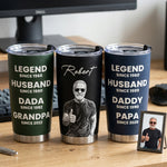 Legend Husband Daddy Grandpa Sketch Art Father's Day Gift For Dad, Husband, Grandpa - Personalized Tumbler Cup
