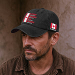 Legend, Husband, Dad And Grandpa - Canada Flag Version - Personalized Distressed Denim Cap
