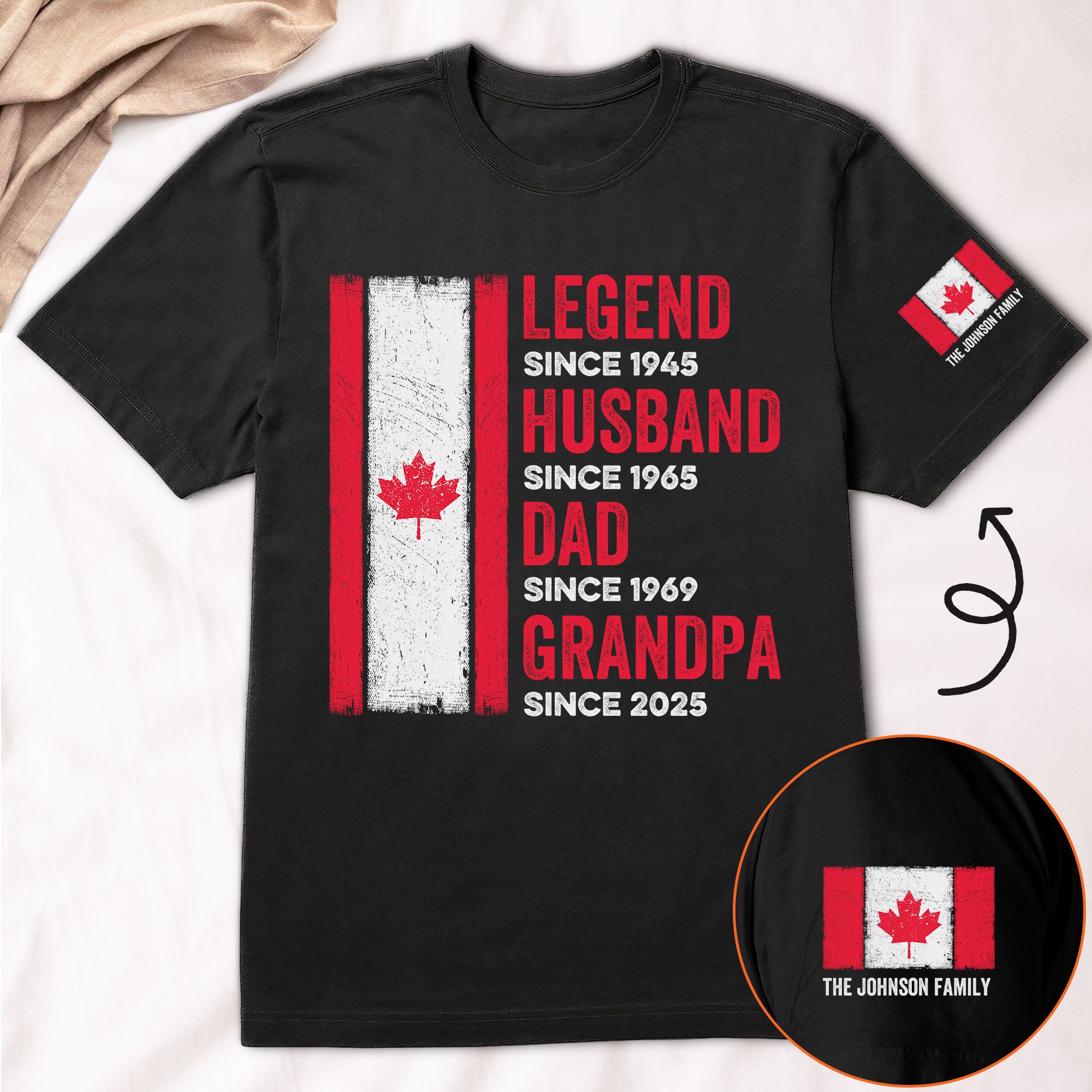 Legend, Husband, Dad And Grandpa - Canada Flag Version - Personalized Shirt