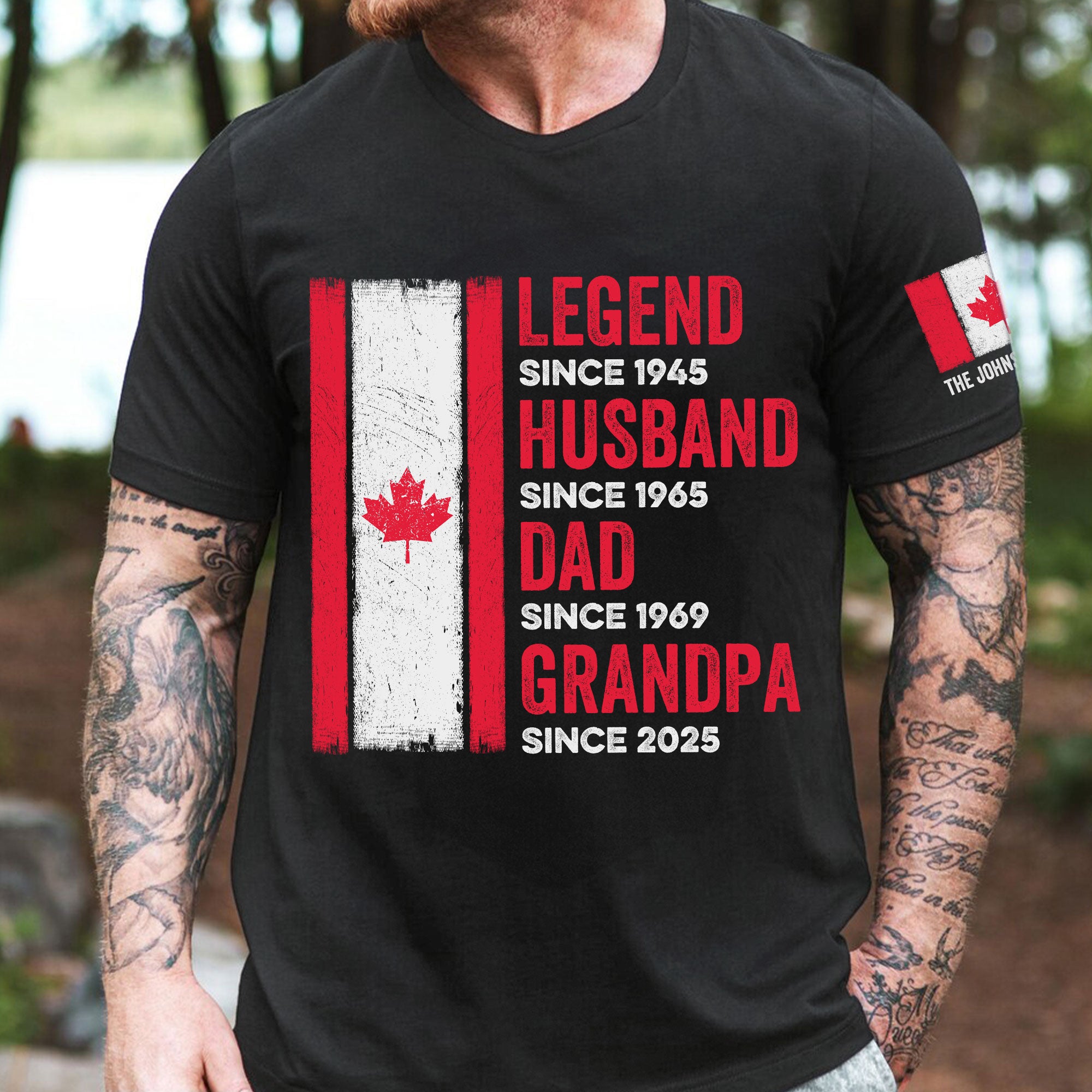 Legend, Husband, Dad And Grandpa - Canada Flag Version - Personalized Shirt