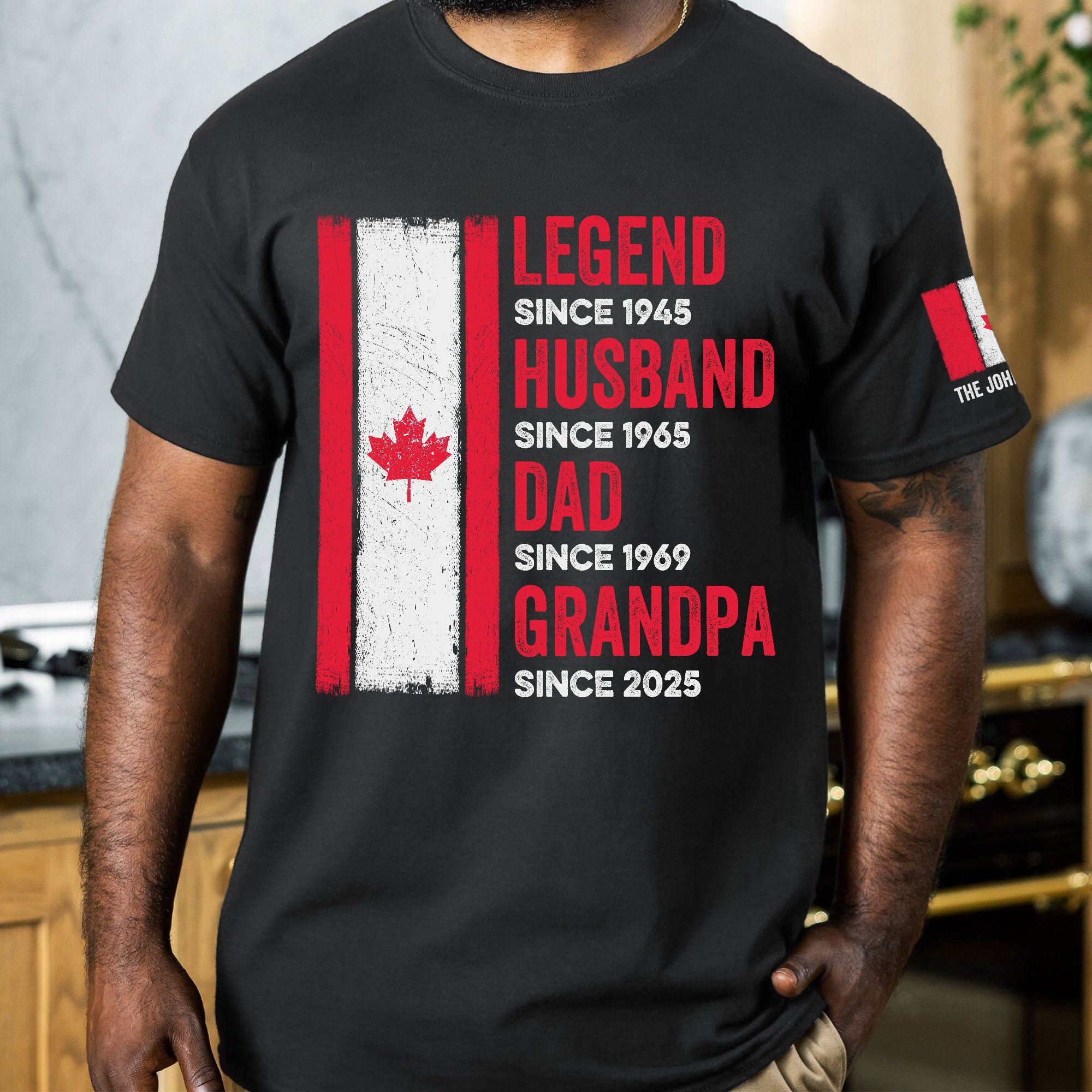 Legend, Husband, Dad And Grandpa - Canada Flag Version - Personalized Shirt