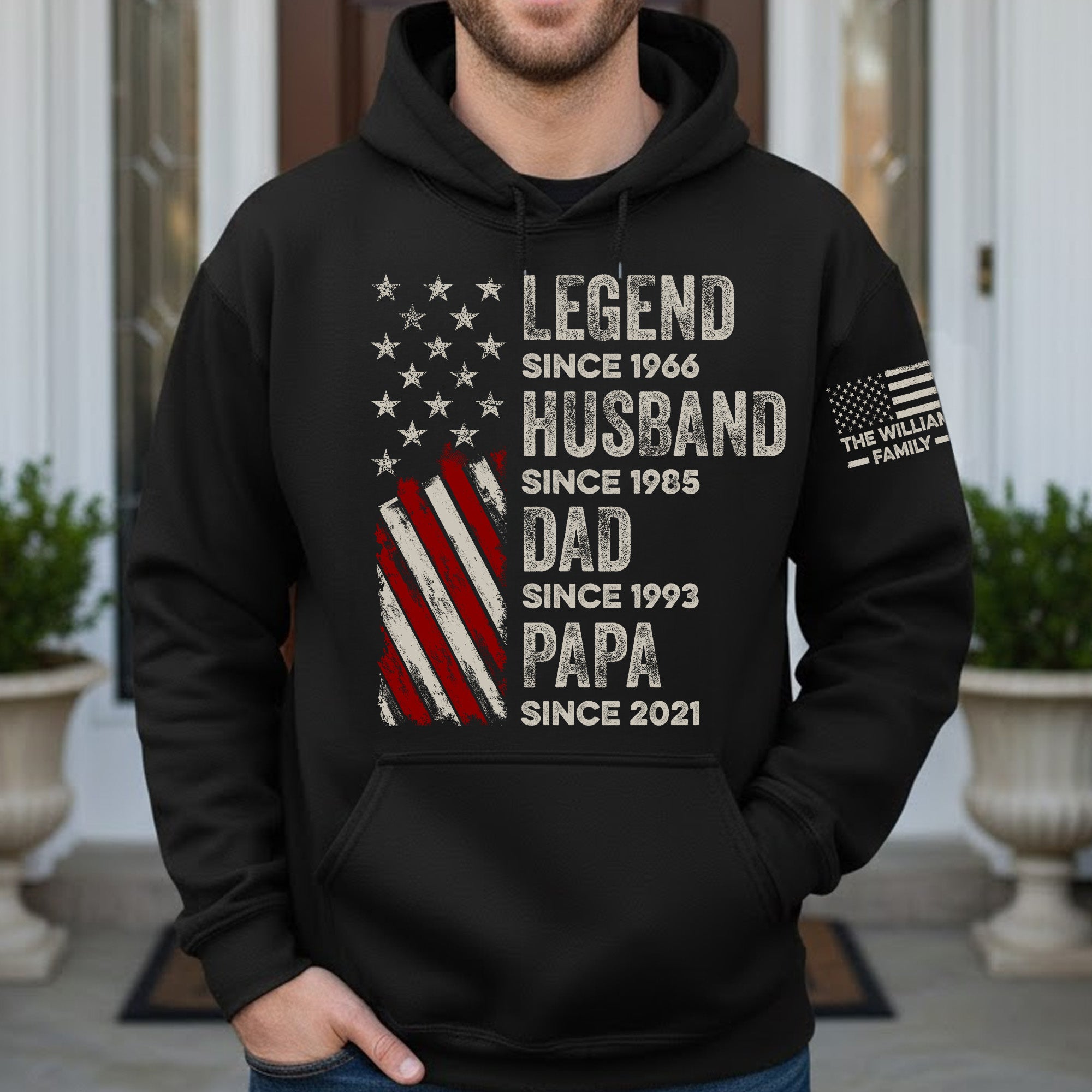 Legend, Husband, Dad And Grandpa Custom Family Name - Personalized Hoodie