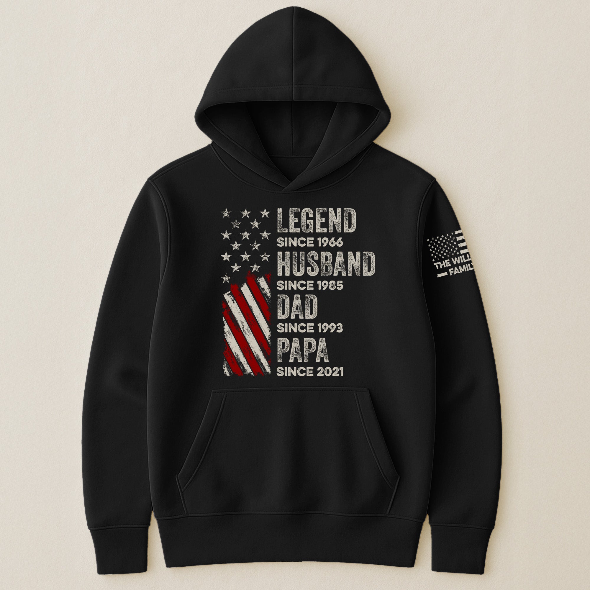 Legend, Husband, Dad And Grandpa Custom Family Name - Personalized Hoodie