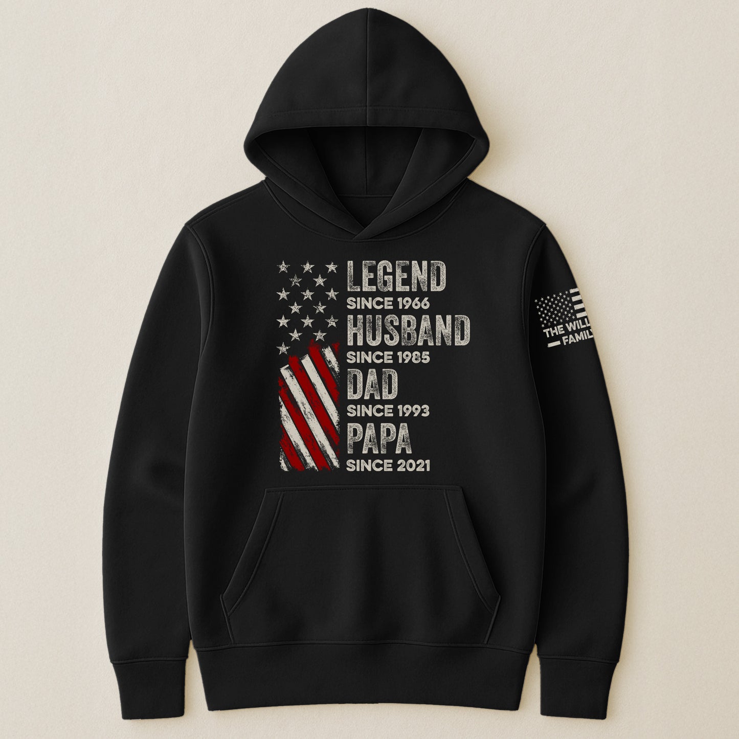 Legend, Husband, Dad And Grandpa Custom Family Name - Personalized Hoodie