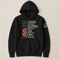 Legend, Husband, Dad And Grandpa Custom Family Name - Personalized Hoodie