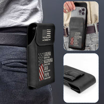 Legend, Husband, Dad And Grandpa Custom Family Name - Personalized Leather Phone Holster
