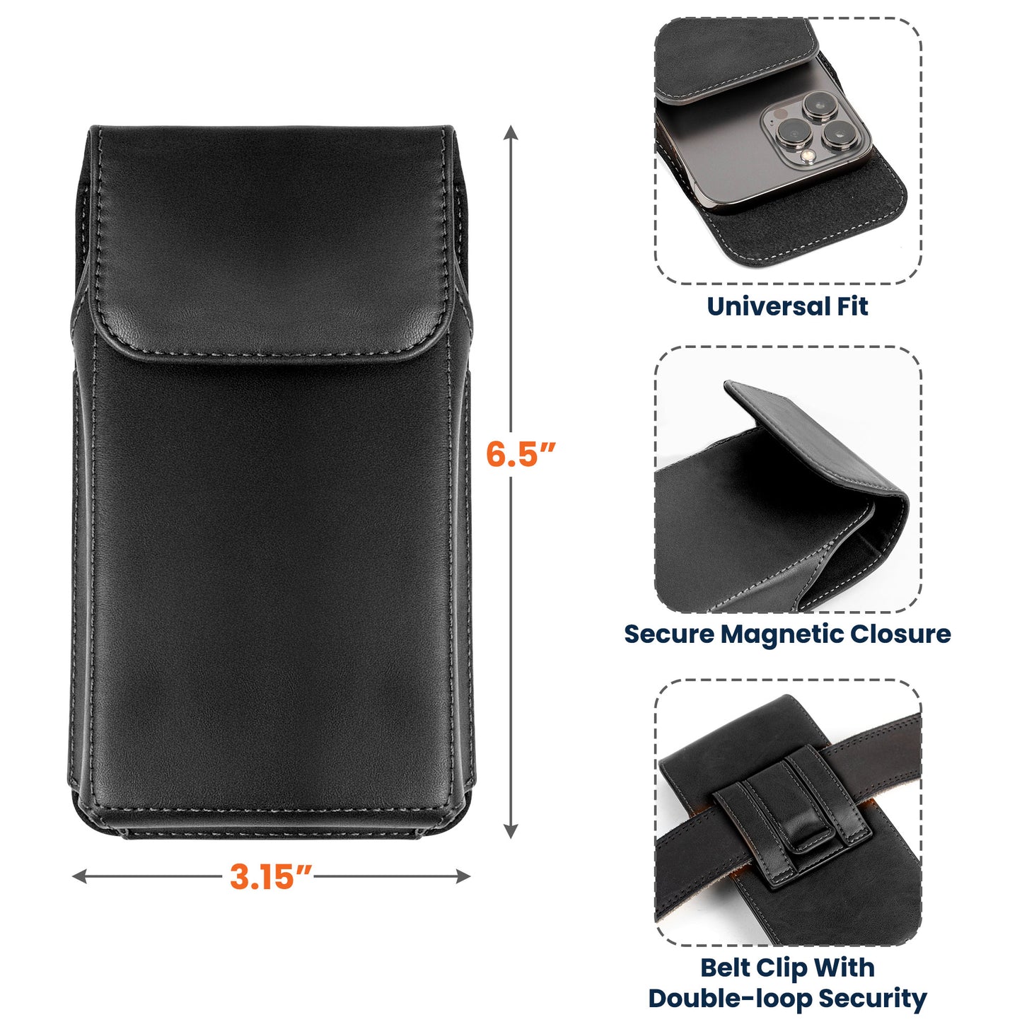 Legend, Husband, Dad And Grandpa Custom Family Name - Personalized Leather Phone Holster