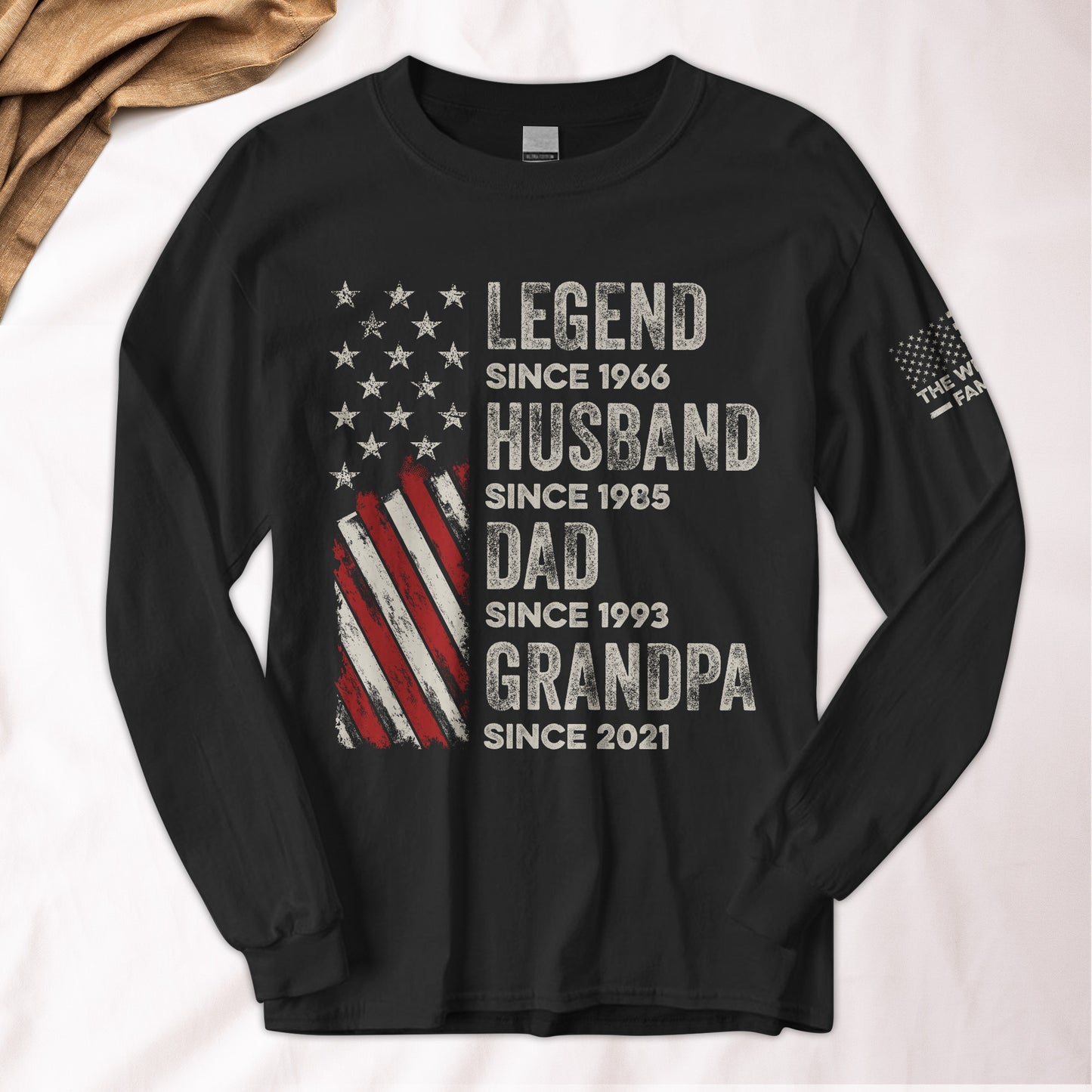 Legend, Husband, Dad And Grandpa - Custom Long Sleeve T-Shirt