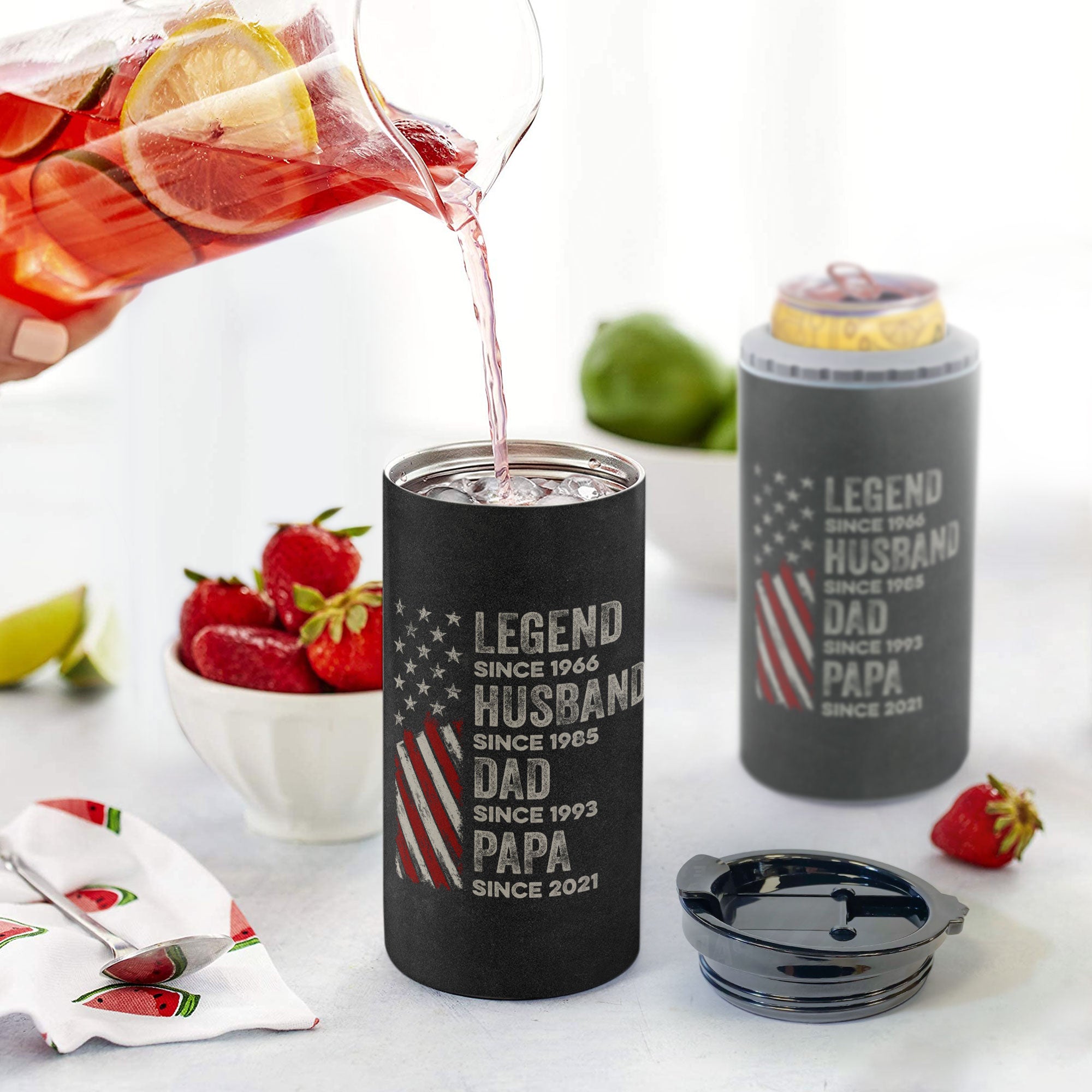 Legend, Husband, Dad And Grandpa - Personalized Can Cooler