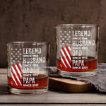 Legend, Husband, Dad And Grandpa - Personalized Whiskey Glass