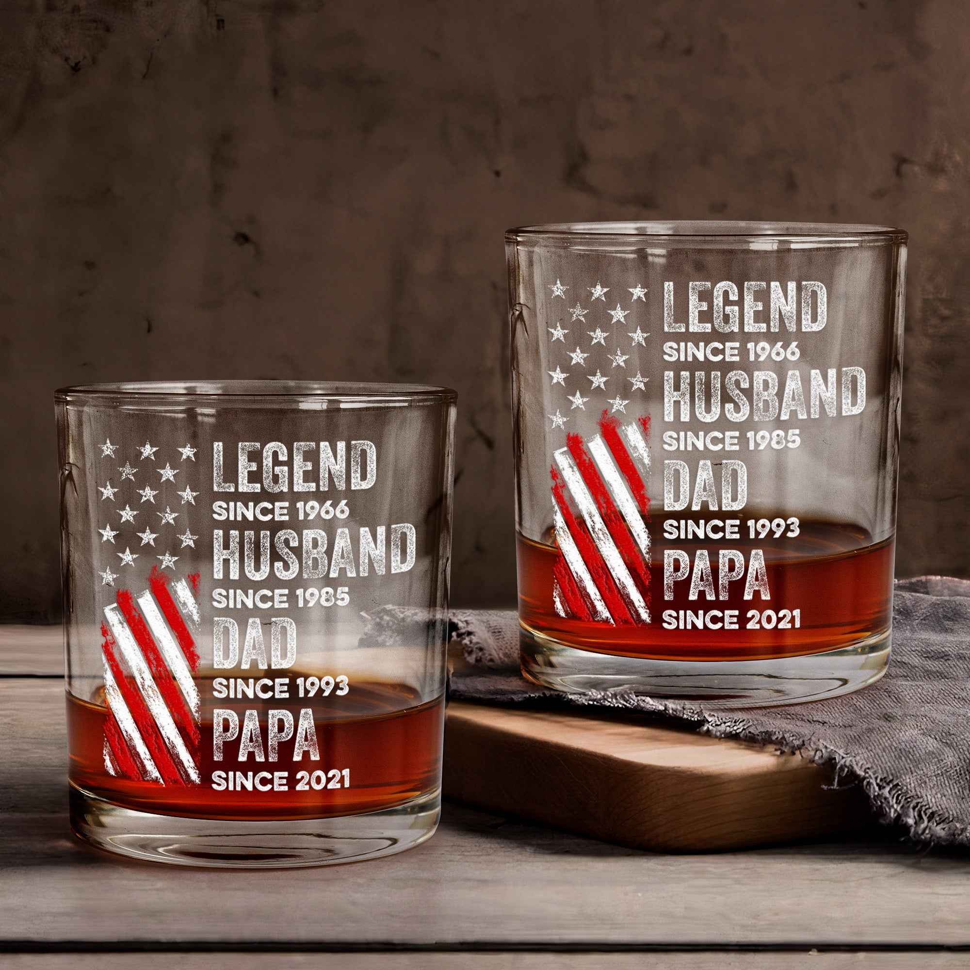 Legend, Husband, Dad And Grandpa - Personalized Whiskey Glass