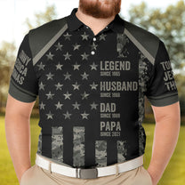 Legend, Husband, Dad, Papa - Personalized Polo Shirt