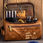 Legend, Husband, Daddy - Personalized Leather Toiletry Bag