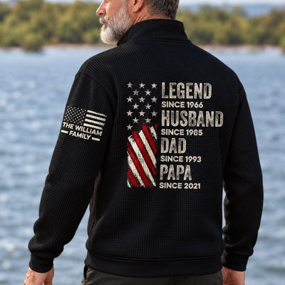 Legend, Husband, Dad And Grandpa Custom Family Name - Personalized Sweatshirt