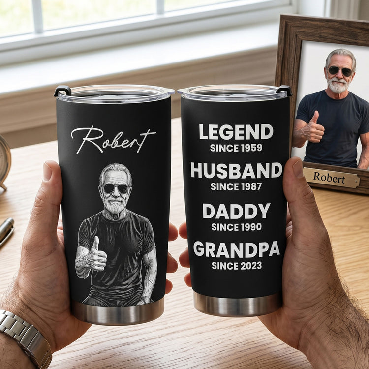 Legend-Husband-Daddy-Grandpa-Sketch-Art-Fathers-Day-Gift-For-Dad-Husband-Grandpa-Personalized-Tumbler-Cup-2