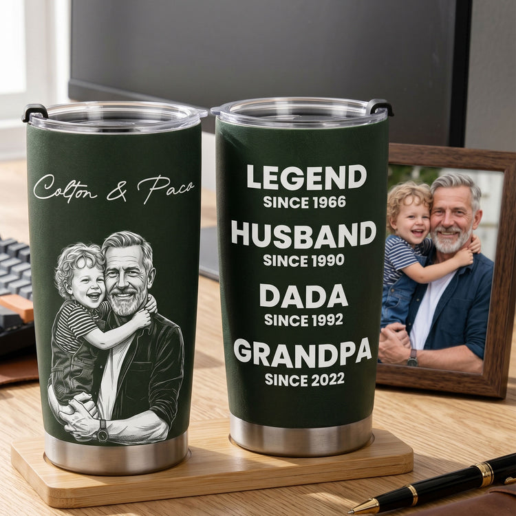 Legend-Husband-Daddy-Grandpa-Sketch-Art-Fathers-Day-Gift-For-Dad-Husband-Grandpa-Personalized-Tumbler-Cup-4