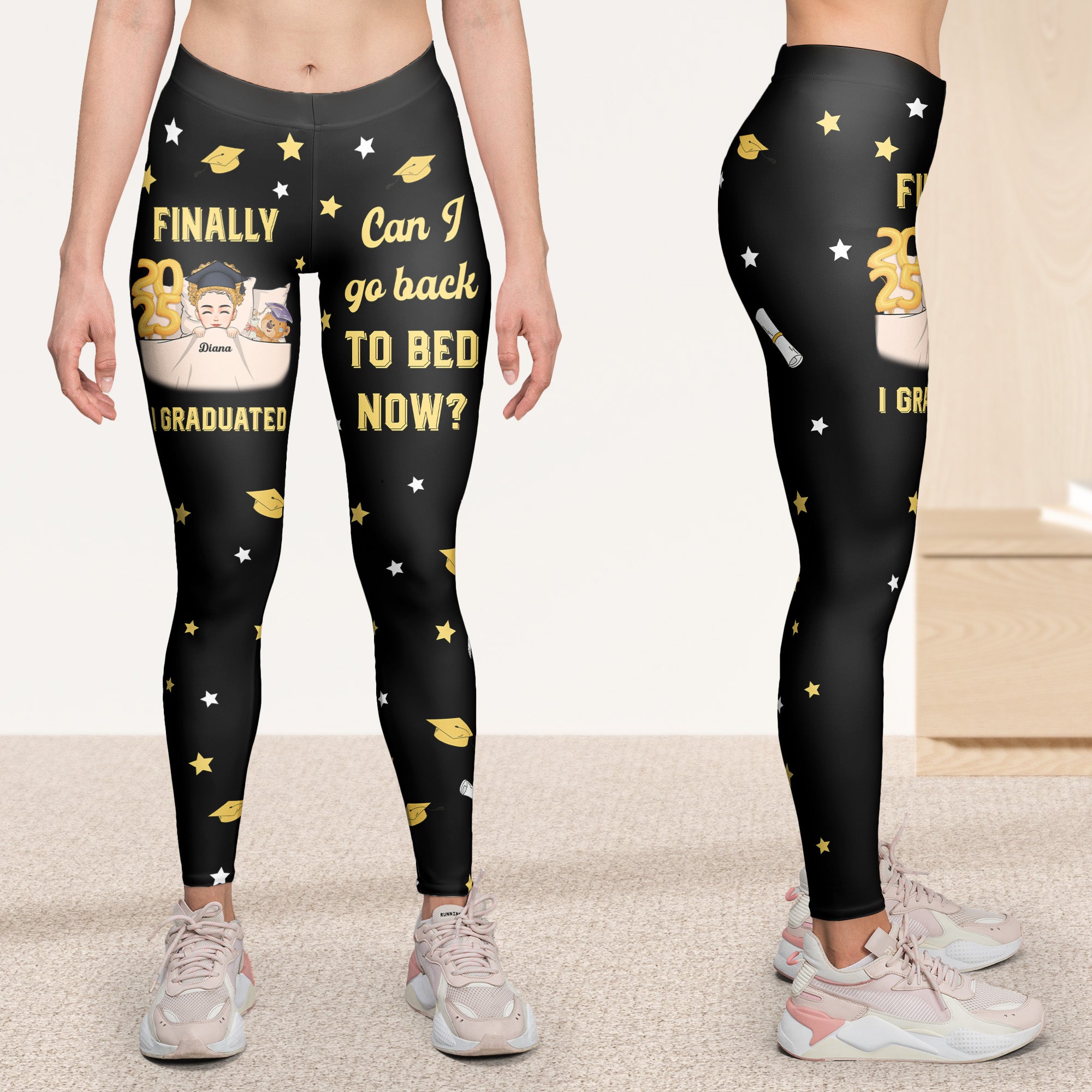 Leggings I Graduated Can I Go Back To Bed - Personalized Leggings ...