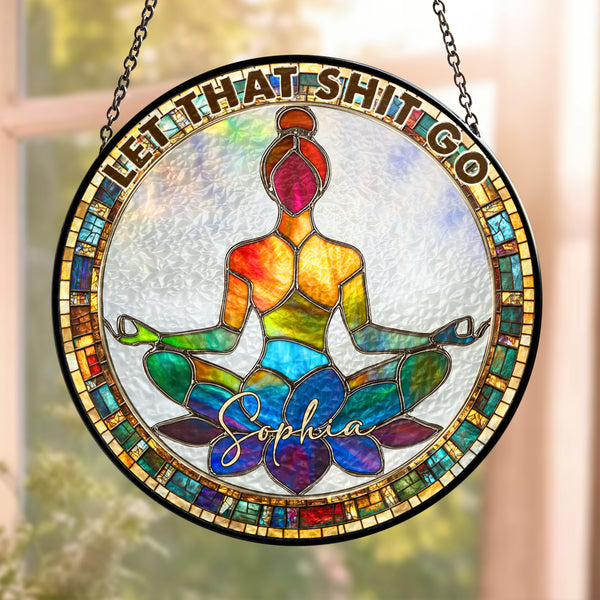 Stained Glass Sunflower Suncatcher - Double-Sided Window Hanging With Chain, Memorial & Home Decor Gift