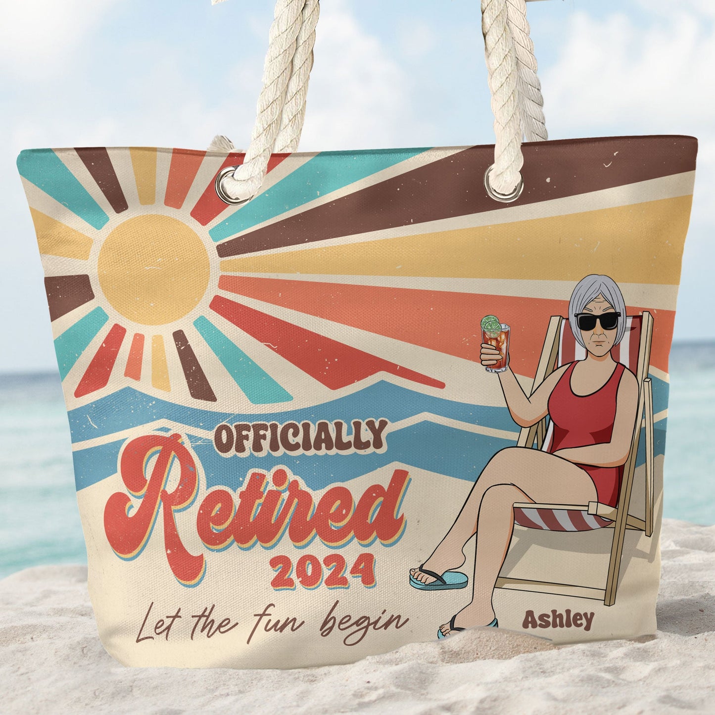 Let The Fun Begin Retirement - Personalized Beach Bag