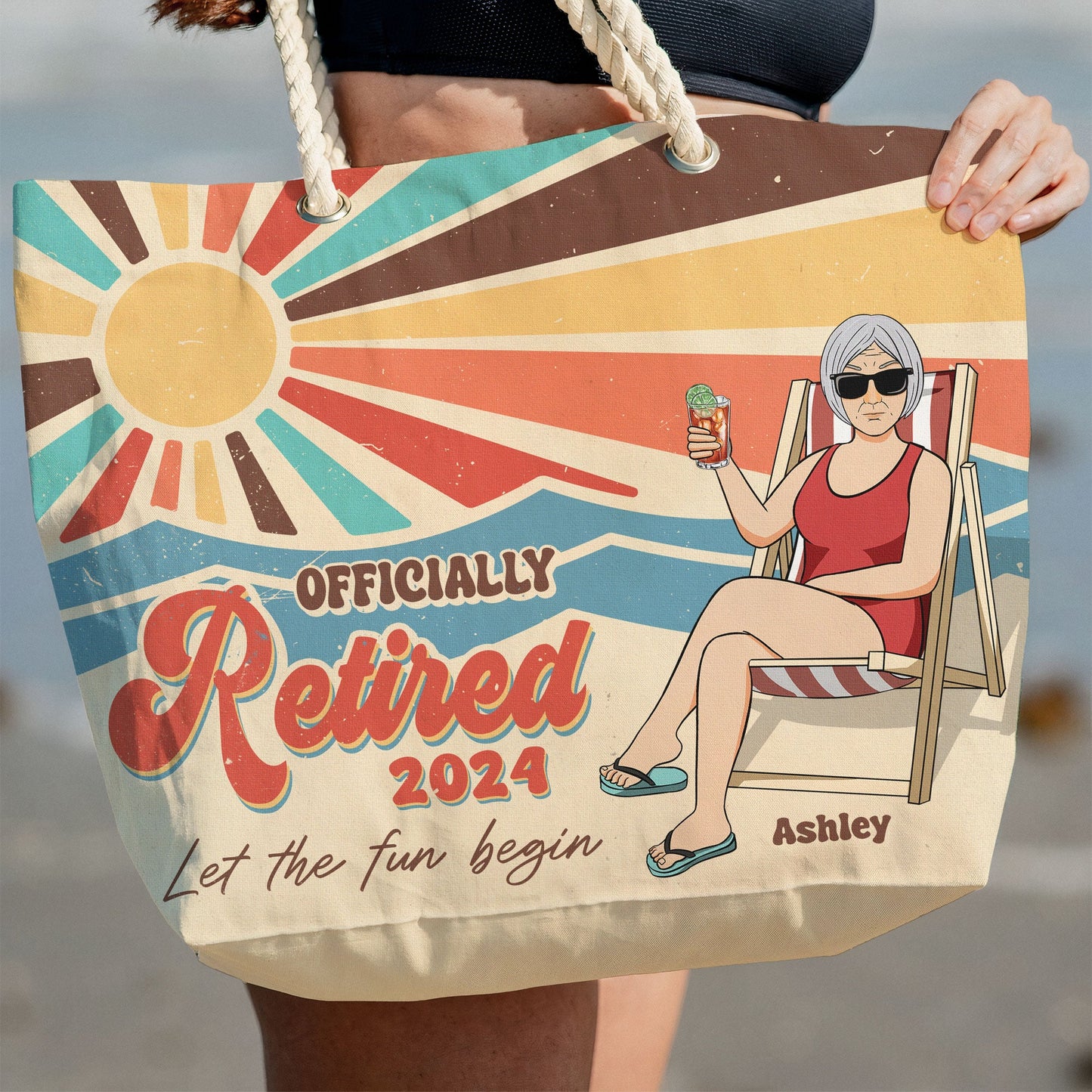 Let The Fun Begin Retirement - Personalized Beach Bag