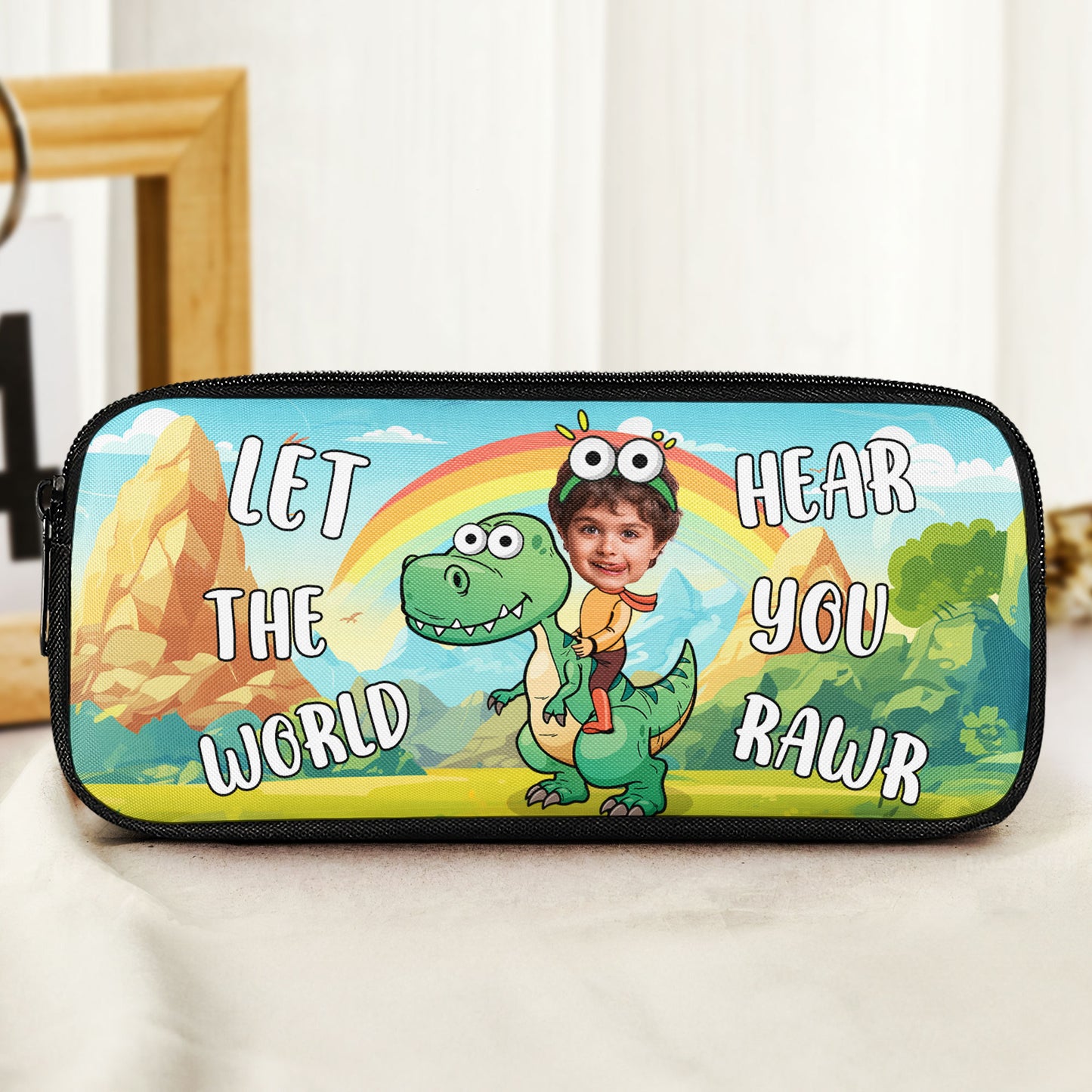 Let The World Hear You Rawr - Personalized Photo Pencil Case