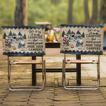 Let's Sit By The Campfire - Personalized Folding Chair Cover