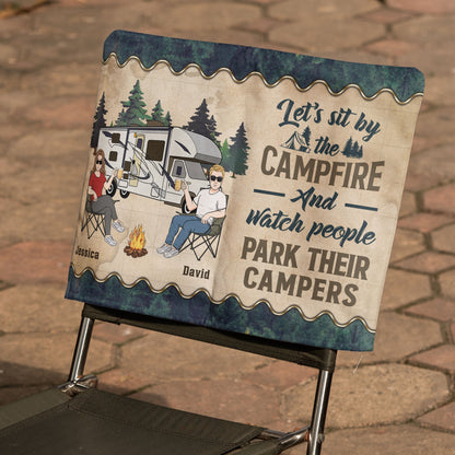 Let's Sit By The Campfire - Personalized Folding Chair Cover