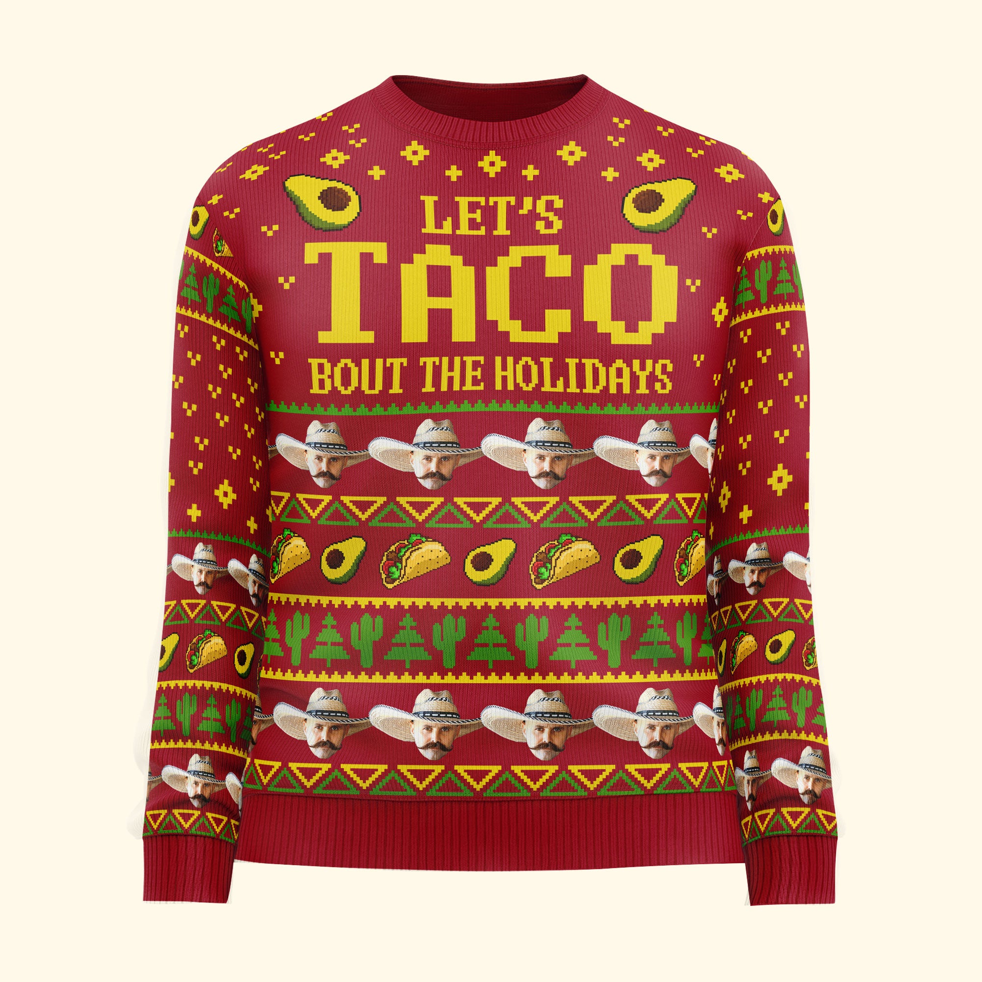 Let's Taco Bout The Holidays - Personalized Photo Ugly Sweater
