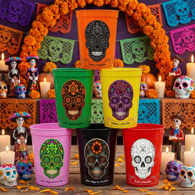 Let's Fiesta Mexican Dia De Los Muertos Party - Personalized Cups