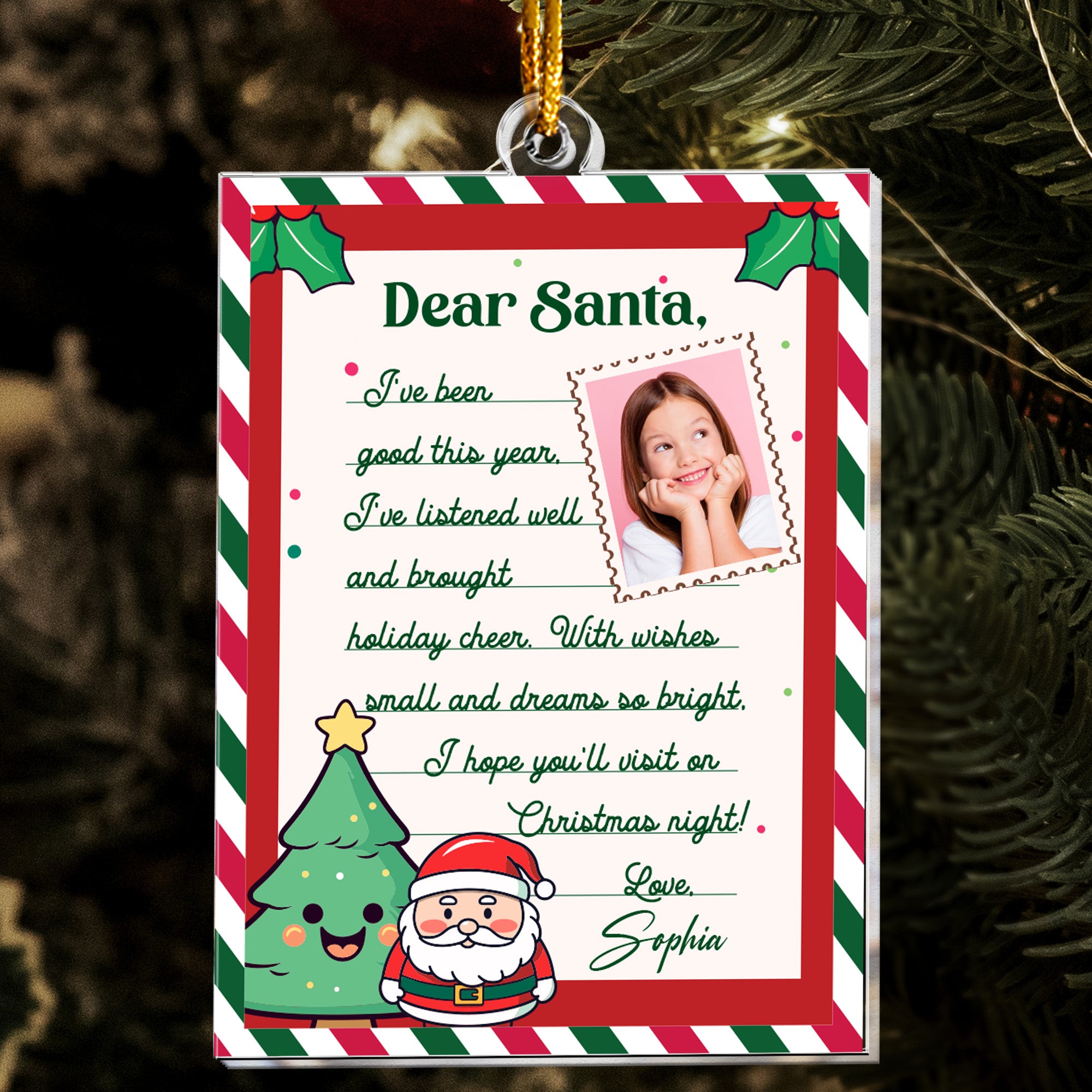 Letter Custom Santa I've Been Good This Year - Personalized Acrylic Photo Ornament