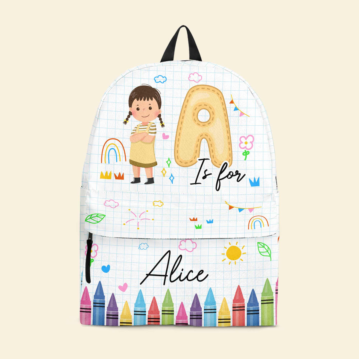Letters Backpack Letter School Kid - Personalized Kid Backpack – Macorner