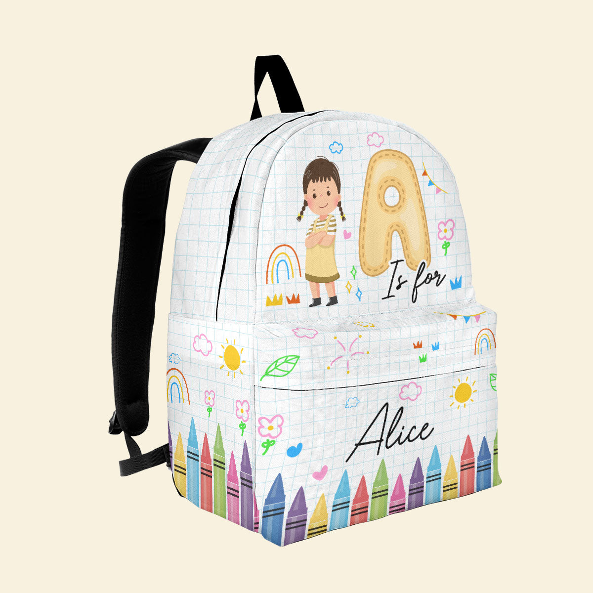 Letters Backpack Letter School Kid - Personalized Kid Backpack – Macorner