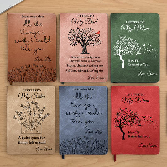 Letter To Loved One Grief & Remembrance Book - Memorial Journal - Personalized Leather Journal