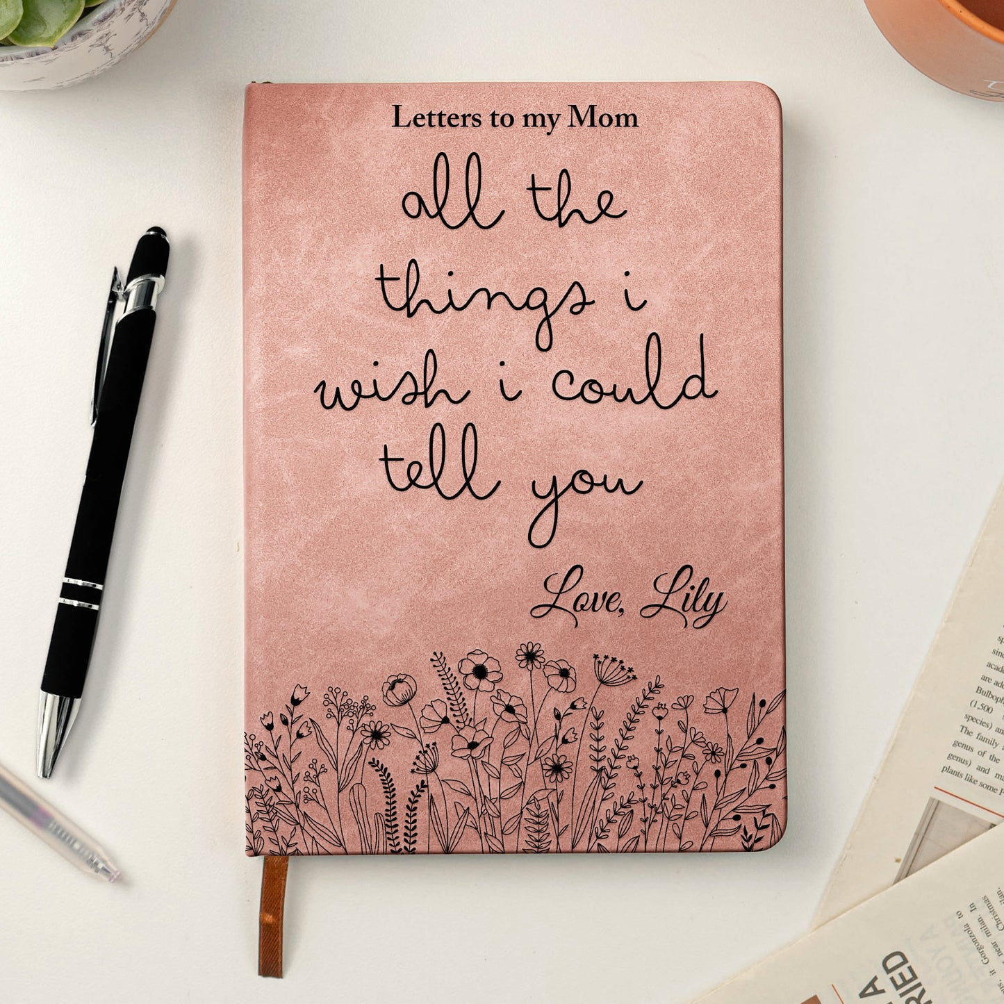 Letter To Loved One Grief & Remembrance Book - Memorial Journal - Personalized Leather Journal
