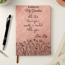 Letter To Loved One Grief & Remembrance Book - Memorial Journal - Personalized Leather Journal