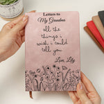 Letter To Loved One Grief & Remembrance Book - Memorial Journal - Personalized Leather Journal