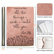Letter To Loved One Grief & Remembrance Book - Memorial Journal - Personalized Leather Journal