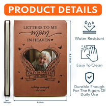 Letter To My Mom In Heaven Memorial Gift - Personalized Photo Leather Journal