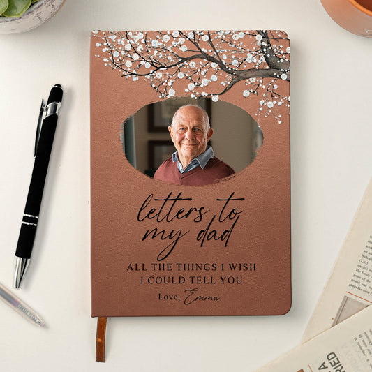 Letters To My Dad - Personalized Photo Leather Journal