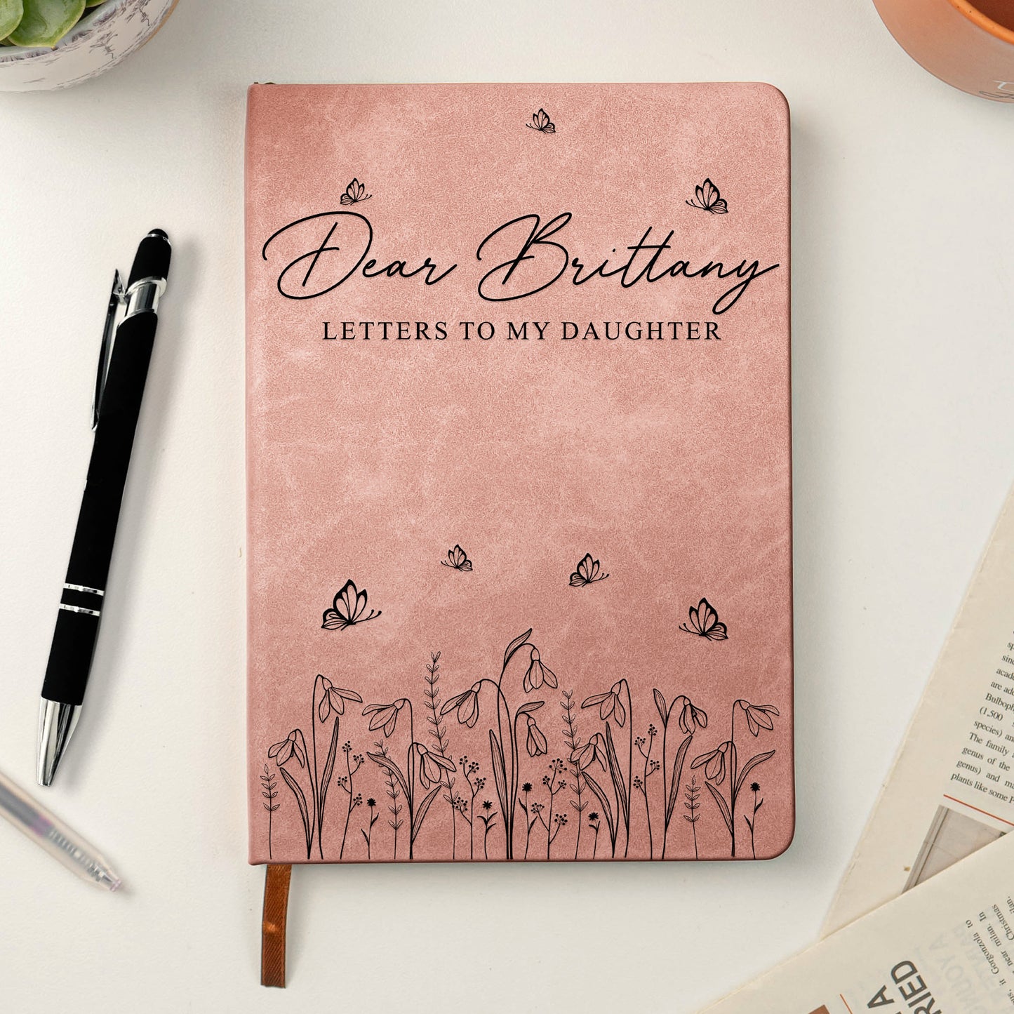 Letters To My Daughter, Sister, Mom, Friend - Memory Keepsake For Her - Personalized Leather Journal