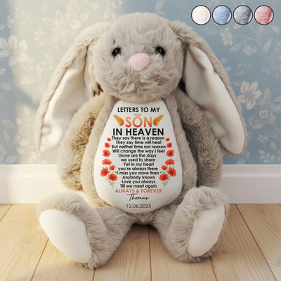 Letters To My Son Memorial Gift - Personalized Bunny Plush