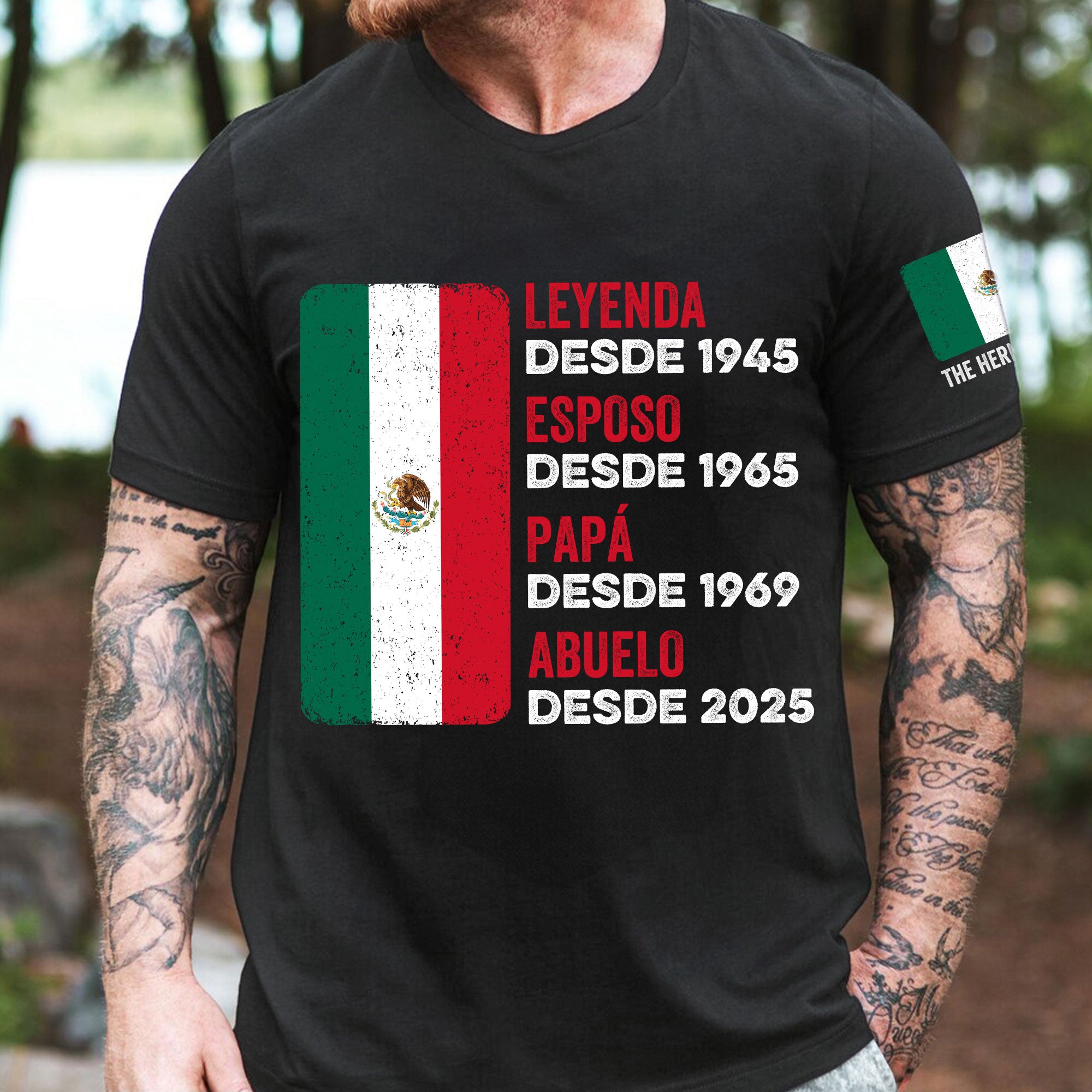 Leyenda Papá Abuelo - Hispanic, Mexico, Puerto Rico, El Salvador, Cuba, Dr - Personalized Shirt
