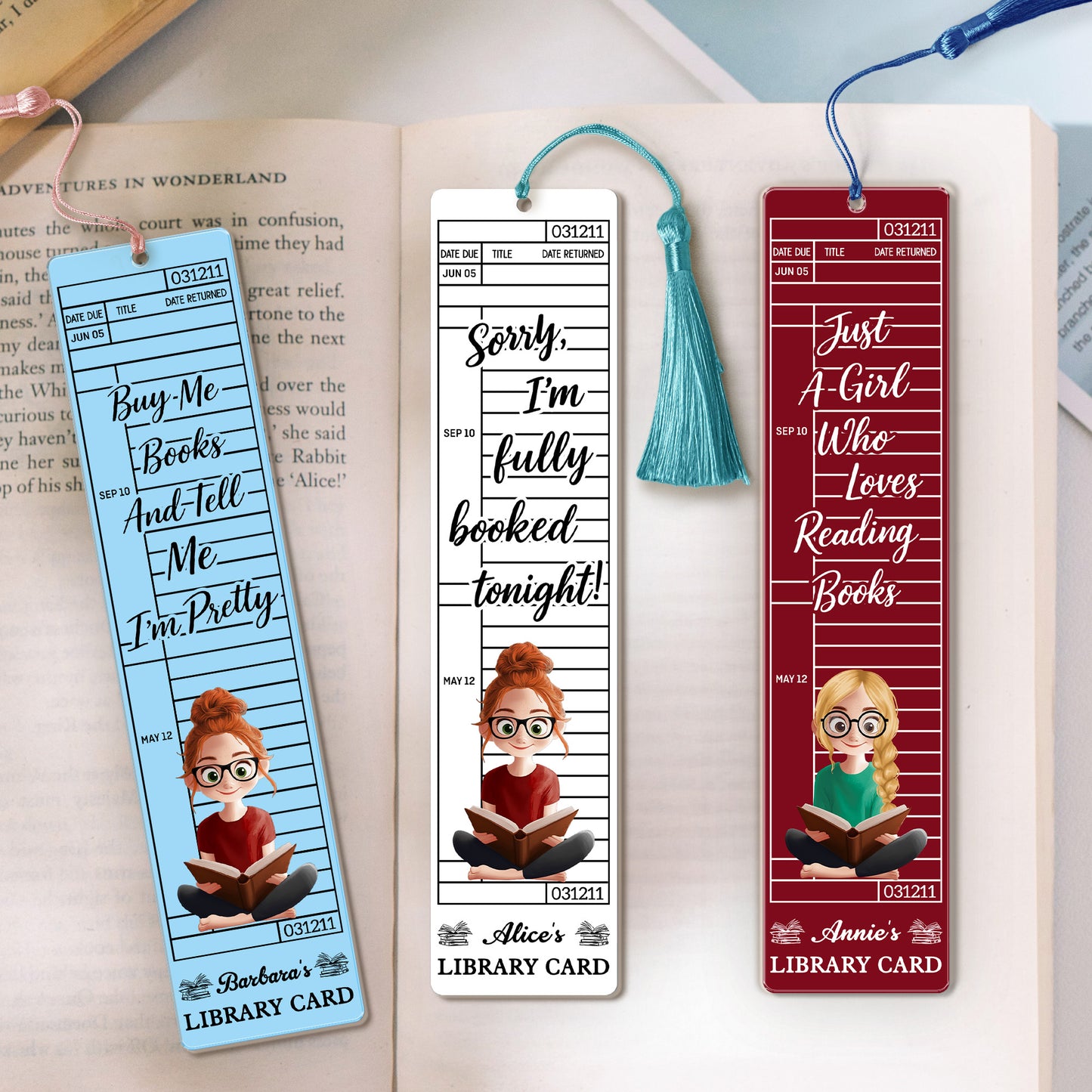 Library Card Bookmark For Book Lovers, Book Club Besties, Librarians - Custom Acrylic Bookmark