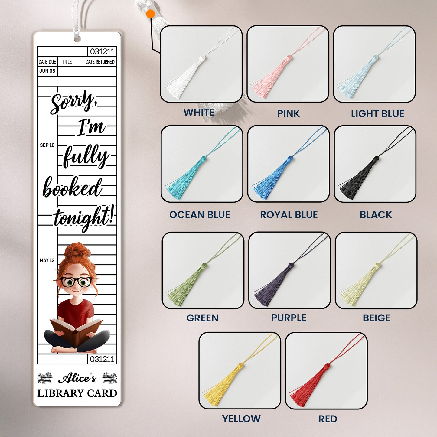 Library Card Bookmark For Book Lovers, Book Club Besties, Librarians - Custom Acrylic Bookmark