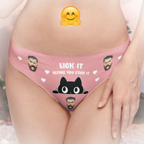 Lick It Stick It Naughty Fun - Personalized Photo Women's Low-Waisted Brief