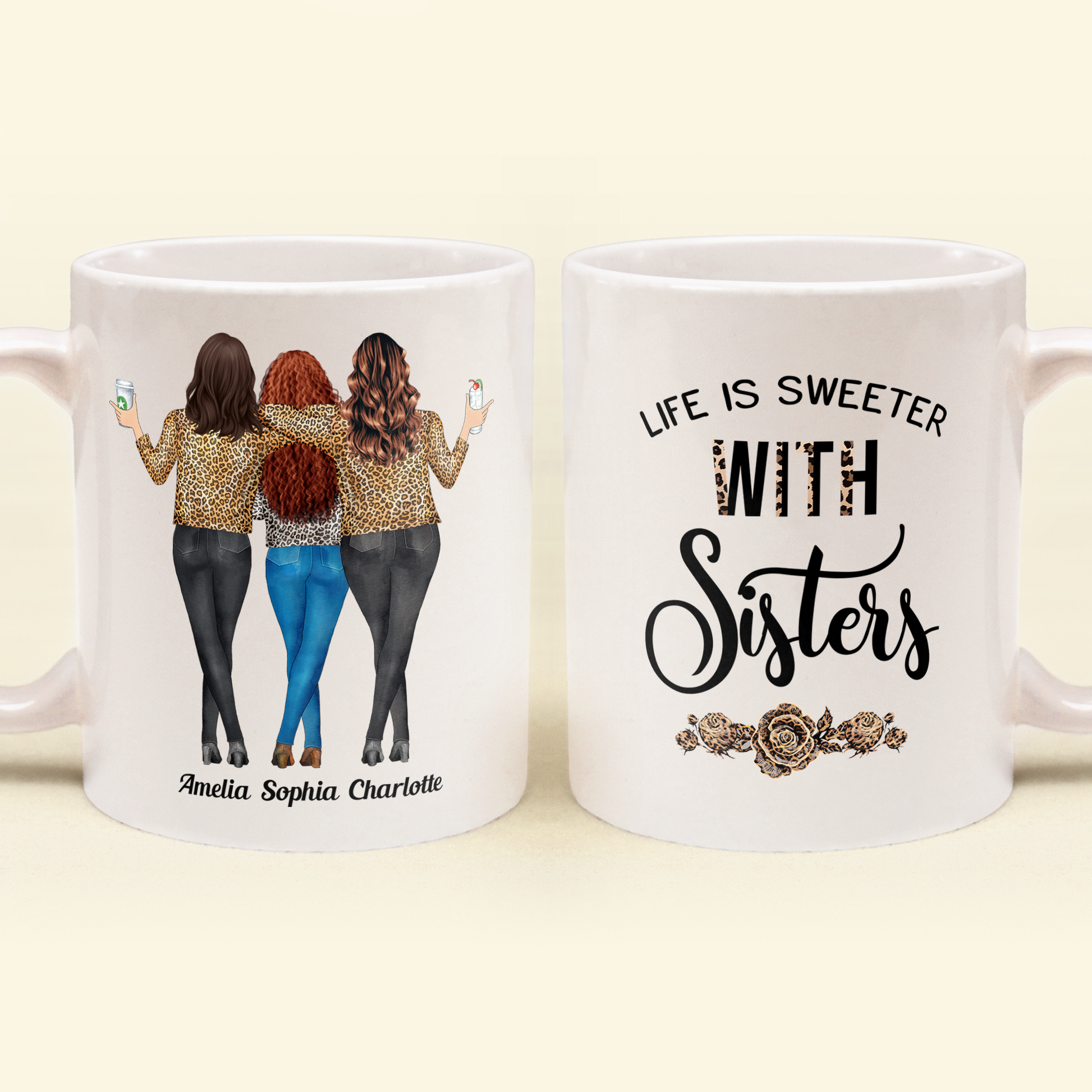 Life Is Better And Sweeter With Sisters - Personalized Mug - Birthday Gift For Sisters, Sistas