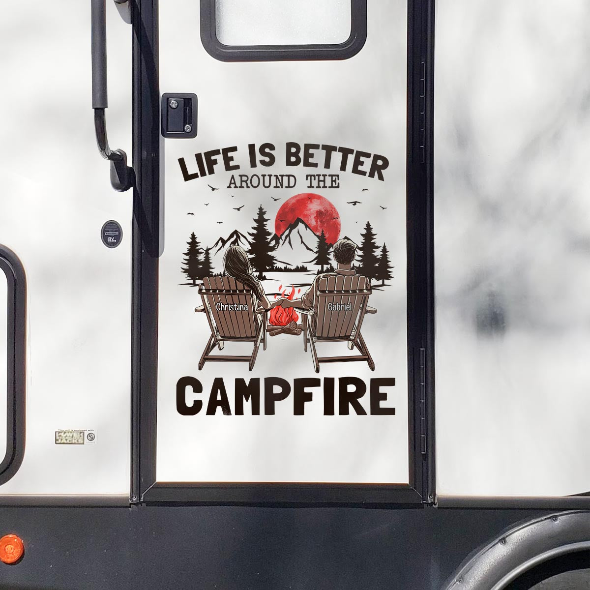 Life Is Better Around A Campfire - Personalized RV Decal