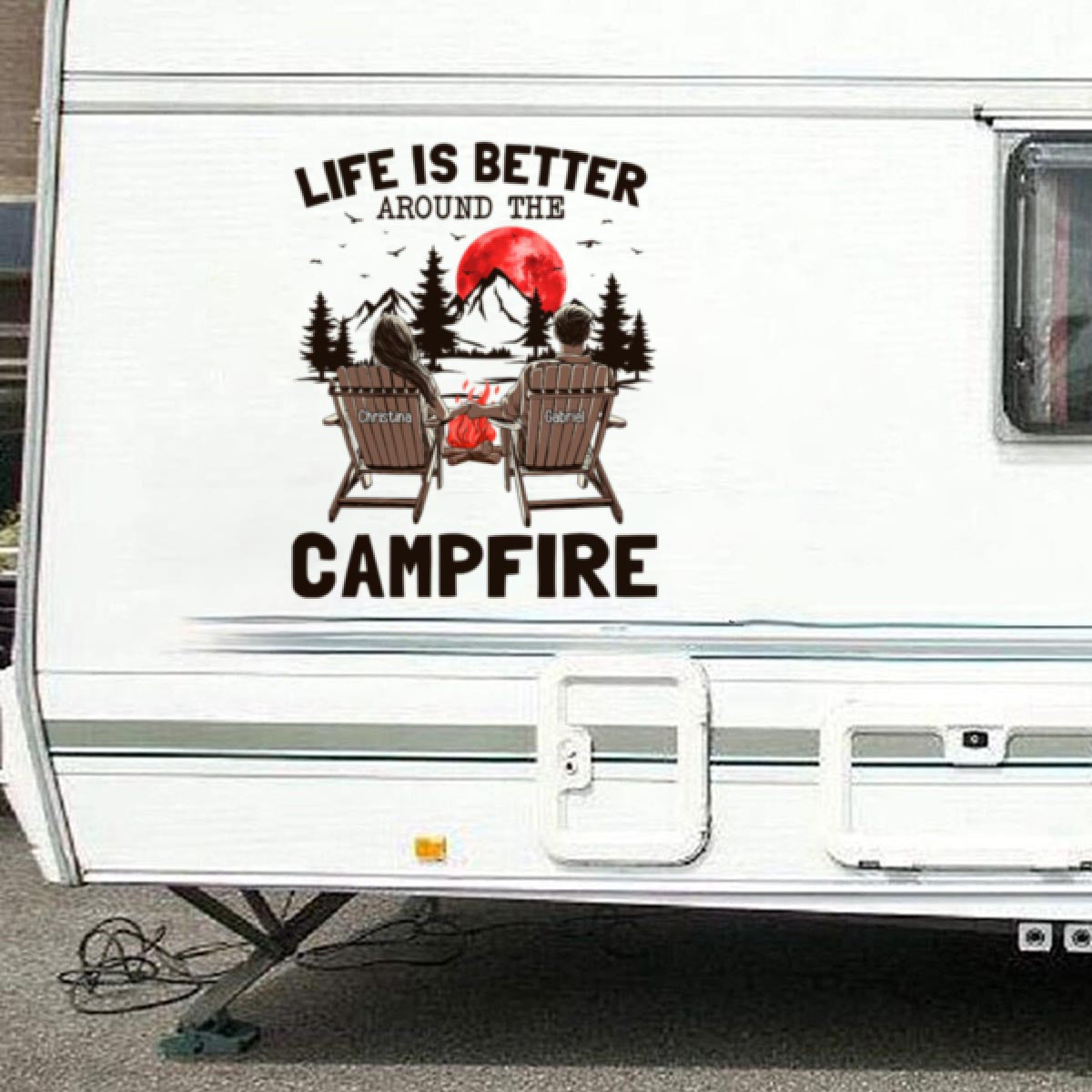 Life Is Better Around A Campfire - Personalized RV Decal